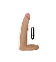 17,8 cm Realistik Titreşimli anl Dildo & Penis Halkası