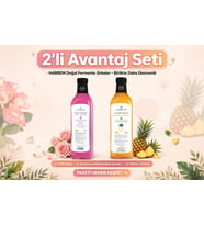 Doğal Fermantasyon Gül Sirkesi 500 ml + Ananas Sirkesi 500 ml Katkısız Cam Şişe 2'li Avantaj Seti