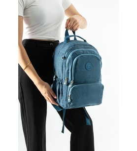 Ultra Hafif Çok Cepli Orta Boy Sırt Çantası Mavi Model: (571-4H)