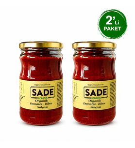 SADE ORGANİK DOMATES-BİBER SALÇASI 650 GR 2 Lİ PK.