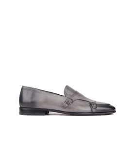 Shoetyle - Gri Deri Tokalı Erkek Klasik Ayakkabı 250-2300