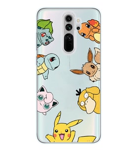 Redmi Note 8 Pro Uyumlu Pokemon Tüm Karakterler Tasarımlı Şeffaf Telefon Kılıfı