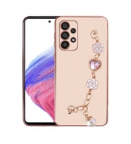 Samsung Galaxy A33 5G Uyumlu Kılıf El Tutamaçlı Kamera Korumalı Zore Taka Silikon Kapak (Pembe)