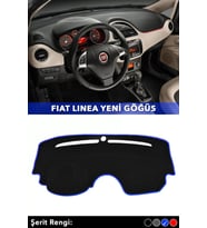 Fıat Lınea Yeni Göğüs 3d Torpido Koruyucu Kılıf - Ön Göğüs Panel Kaplama - Mavi Şerit