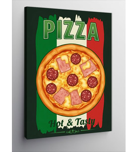 Kanvas Tablo Sıcak Ve Lezzetli Pizza Posteri