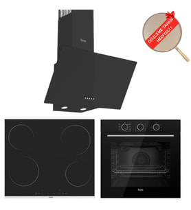 Ferre FryArt & FlowArt Salvia Vitroseramik Elektrikli 3'lü Siyah Ank. Set (D086 + MS261 + QXE62CS)