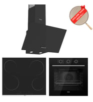 Ferre FryArt & FlowArt Salvia Vitroseramik Elektrikli 3'lü Siyah Ank. Set (D086 + MS261 + QXE62CS)