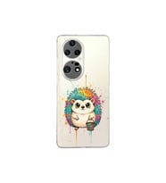 Huawei P50 Pro ile Uyumlu Splash Kirpi Tasarımlı Şeffaf Silikon Kılıf