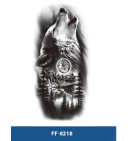 FF-218 ORTA BOY ULUYAN KURT VE ORMAN DESEN GEÇİCİ DÖVME-TATTO