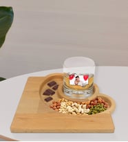 BK Gift Kişiye Özel İsimli Fotoğraflı Viski Bardağı ve Doğal Masif Ahşap Yarım Ay Sunum Tabağı Çerezlik Hediye Seti-32