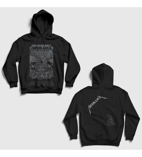 Presmono Unisex Siyah The Black Album Metallica Sırt Baskılı Kapüşonlu Sweatshirt 518018tt