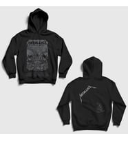 Presmono Unisex Siyah The Black Album Metallica Sırt Baskılı Kapüşonlu Sweatshirt 518018tt