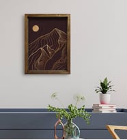 BK Gift Otel Odası Konseptli Doğal Masif Ahşap Çerçeveli Tablo 45x65cm-114