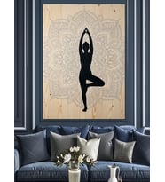 Yoga Poşu Zen Duruşu Dekoratif Kanvas - Mdf Ahşap Tablo
