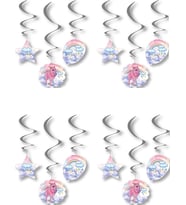 Süsle Bebek ve Parti Unicorn, Tavan Sarkıt Süsü, 6 Parça