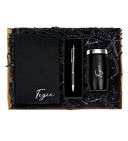 Kişiye Özel Defter Termos Kalem Set 01 (Siyah)