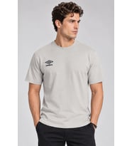 UMBRO Milo Erkek Taş Gri Pamuklu Spor Tişört FF0450