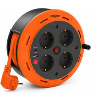 Makaralı Uzatma Kablosu, 5 Metre 3x1 mm² Kablo Kesiti, 4'lü Schuko Topraklı Priz, USB ve Type C Şarj Çıkışlı, F Tipi, IP20, 250V 16A, EN 61242, Termal Korumalı, Güç Gösterge Işıklı