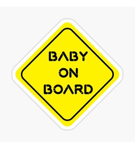 Uyarı Arabada Bebek Var Sticker oto Etiket 18cm MD6