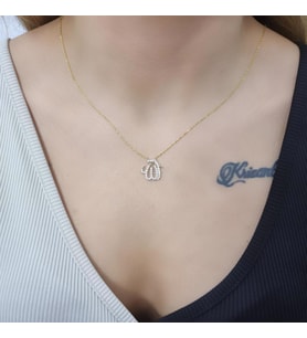 Allah Yazılı 18K Altın Kaplama Kolye (Karışık)