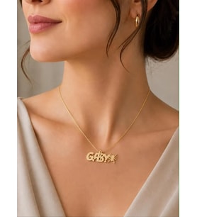 Kişiye Özel 925 Ayar Gümüş Halloween Cadılar Bayramı Temalı İsim Kolye (Gold)