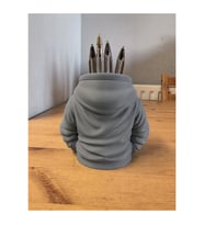 Alvera Kapüşonlu Sweatshirt Kalemlik – 3D Baskı Masaüstü Organizer-Gri