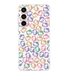 PrintiFy S24 FE ile Uyumlu Kamera Korumalı Hello Kitty Tasarımlı Şeffaf  Silikon Kılıf