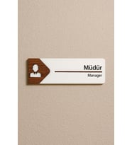 Lucena Müdür Ofis Oda Kapı İsimliği Yönlendirme Tabelası Levhası Kişiselleştirilebilir