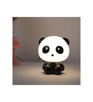 Panda Gece Lambası, Kablolu, 3 Kademeli LED Işıklı, Yumuşak ve Rahat Işık (Krem)
