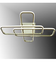 TT324-FSR TT Aydınlatma 57 x 17 Profil Fransız Sarı Kaplama 3 lü Plafonyer Led Avize (Sarı)