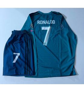 Cristiano Ronaldo Turkuaz Röveşata Uzun Kol Çocuk Forması 2li set
