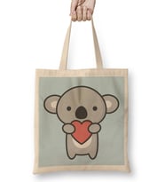 Kawaii Cute Koala With Heart Bez Çanta Uzun Saplı