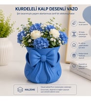 Fiyonklu Dekoratif Vazo ve Saksı – Kalp Detaylı Özel Tasarım