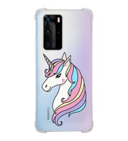 Huawei P40 Pro Uyumlu Köşe Korumalı Antişok Kapak Unicorn Tasarımlı Şeffaf  Kılıf