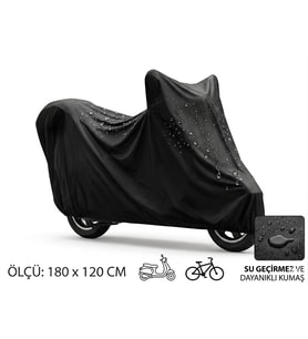 Su ve Toz Geçirmez Motosiklet ve Scooter Koruma Brandası 180x120 cm