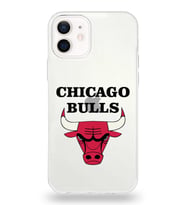 Apple iPhone 12 Uyumlu Kapak Chicago Bulls Tasarımlı Şeffaf Silikon Kılıf