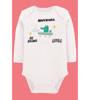Organik Baskılı Pamuklu Unisex Bebek Body UZUNKOLE107