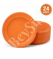 Parti Plastik Tabak 24lü Turuncu