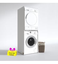 Kenzlife çamaşır-kurutma makinesi dolabı evgeniya byz 180*70*60 banyo çift katlı arkalıksız + tekli duvar rafı hediyeli (Karışık)