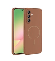 Samsung Galaxy A36 Uyumlu Kılıf M-safe Şarj Özellikli Zore Meta Kapak (Kahverengi)