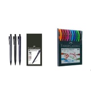 Faber Castell Okul ve Sınav Seti 1425 Tükenmez Kalem 10 Renk ve 3 Adet Econ 0.7 Uçlu Kalem