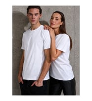 Unisex Kısa Kollu Bisiklet Yaka Basic Viskon Bluz