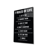 Miyrem Glasses Collection -A1^#  7 Rules Of Life Hayatın 7 Kuralı Cam Tablo (Çok Renkli)