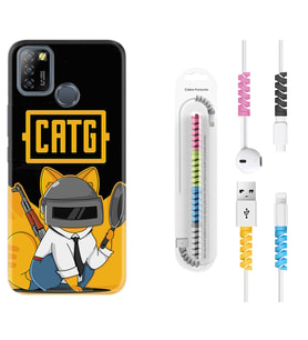 INFINIX Smart 4 5 6 Zero 8 S5 Pro Kılıf Kablo Koruma Spiral Silikon Cat G 1677
