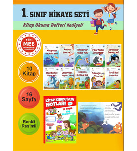 1.Sınıflar İçin Okumayı Sevdiren 10 lu Hikaye Seti 2 (Kitap Okuma Defteri Hediyeli)