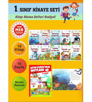 1.Sınıflar İçin Okumayı Sevdiren 10 lu Hikaye Seti 2 (Kitap Okuma Defteri Hediyeli)