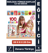 Çocuk Eğitici Zeka Geliştiren Yabancı Dil Öğreten Eğlenceli İNGİLİZCE TÜRKÇE KARTLAR- İLK 100 SÖZCÜK