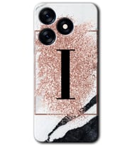 Tecno Spark 10 Pro Kılıf HD Desen Baskılı Kılıf - Pembe Mermer Desenli I Harfi
