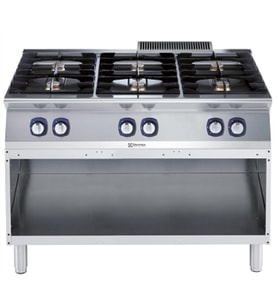 Electrolux Professional Endüstriyel 6 Açık Ateşli Gazlı Ocak, Açık Alt Dolaplı, Her Brulör 5,5 Kw - 1200 Mm E7GCGL6CO0