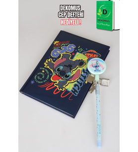 x Dekomus Lisanslı Stitch Lisanslı Stitch Unleash Lock Journal Kilitli Hatıra Defteri Ve Labirent Figürlü Geçmeli Kalem Seti
